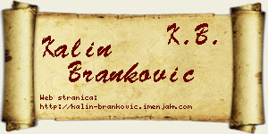 Kalin Branković vizit kartica